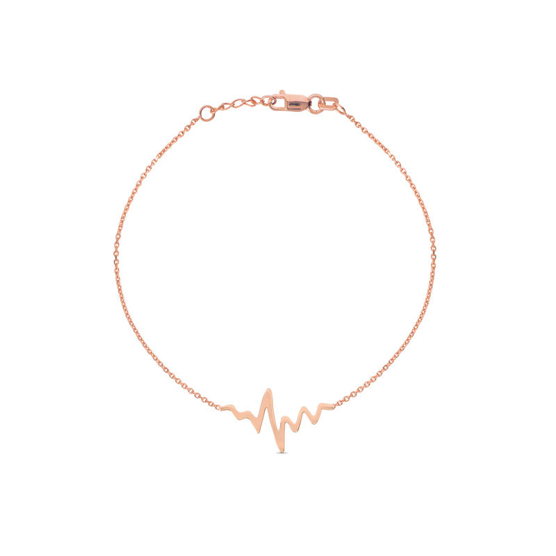Heartbeat Bracelet in 14K Rose Gold - 7.5"