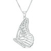 Thumbnail Image 0 of Etched Butterfly Locket in Sterling Silver