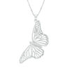 Thumbnail Image 1 of Etched Butterfly Locket in Sterling Silver