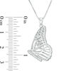 Thumbnail Image 2 of Etched Butterfly Locket in Sterling Silver