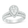 Thumbnail Image 0 of 1 CT. T.W. Multi-Diamond Pear-Shaped Frame Bridal Set in 14K White Gold