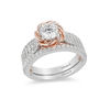 Thumbnail Image 2 of Enchanted Disney Belle 1-1/4 CT. T.W. Diamond Rose Frame Engagement Ring in 14K Two-Tone Gold