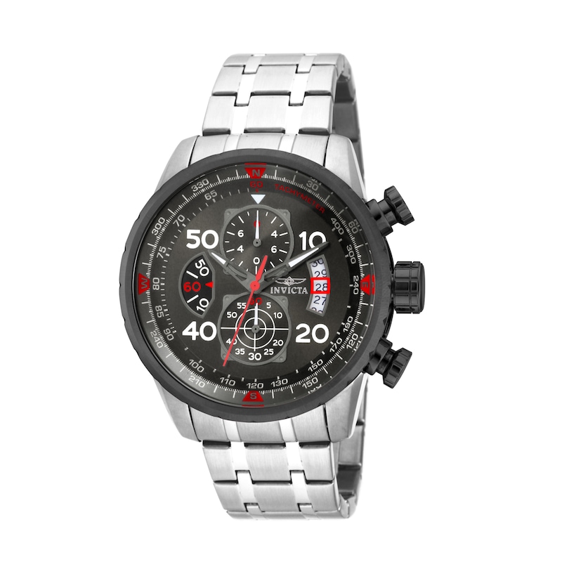 Men's Invicta Aviator Chronograph Watch with Gunmetal Grey Dial (Model: 17204)