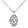 Thumbnail Image 0 of Oval Floral Locket in Sterling Silver