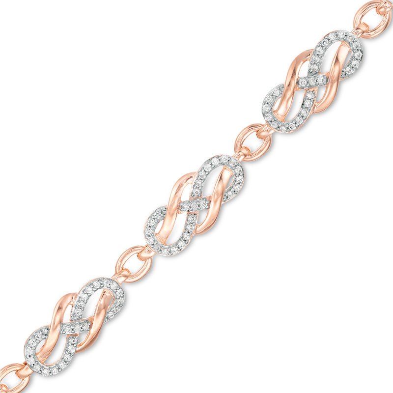 1 CT. T.W. Diamond Infinity Loop Bracelet in 10K Rose Gold