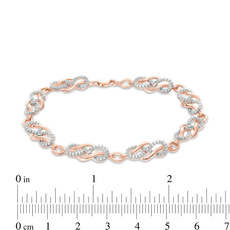 1 CT. T.W. Diamond Infinity Loop Bracelet in 10K Rose Gold