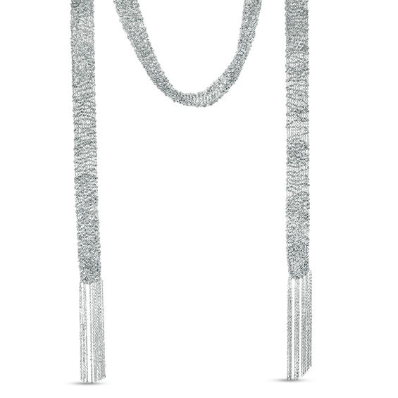 silver mesh scarf necklace