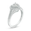 Thumbnail Image 2 of 1/2 CT. T.W. Princess-Cut and Round Diamond Heart Frame Ring in 10K White Gold