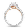 Thumbnail Image 2 of Enchanted Disney Belle 3/4 CT. T.W. Princess-Cut Diamond Double Frame Rose Engagement Ring in 14K Two-Tone Gold