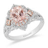 Thumbnail Image 0 of Enchanted Disney Aurora Oval Morganite and 3/4 CT. T.W. Diamond Scallop Frame Engagement Ring in 14K Two-Tone Gold