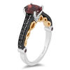 Thumbnail Image 1 of Enchanted Disney Villains Evil Queen Oval Garnet and 1/4 CT. T.W. Diamond Ring in Two-Tone Sterling Silver and 10K Gold