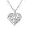 Thumbnail Image 0 of 1/10 CT. T.W. Diamond "Mom" Vintage-Style Heart Locket in Sterling Silver