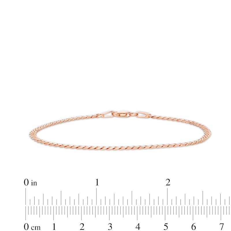 2.7mm Curb Chain Bracelet in Solid 14K Rose Gold - 7.25"