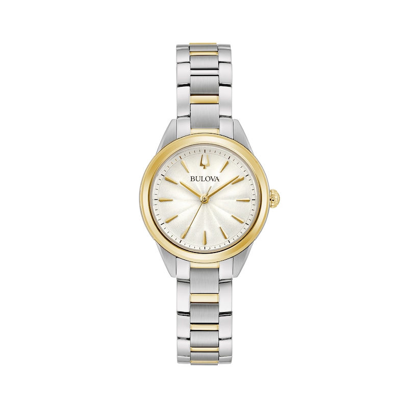 Ladies' Bulova Sutton Two-Tone Watch with White Dial (Model: 98L277)