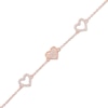 Thumbnail Image 0 of 1/5 CT. T.W. Diamond Hearts Station Bracelet in 10K Rose Gold