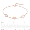 Thumbnail Image 3 of 1/5 CT. T.W. Diamond Hearts Station Bracelet in 10K Rose Gold