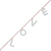 Thumbnail Image 0 of 1/10 CT. T.W. Diamond "LOVE" Charm Anklet in 10K Rose Gold - 10"