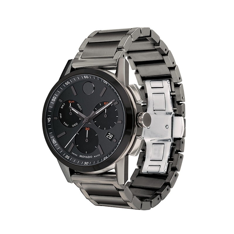 Men's Movado Museum® Sport Two-Tone PVD Chronograph Watch with Black Dial (Model: 0607558)