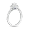 Thumbnail Image 2 of Vera Wang Love Collection 3/4 CT. T.W. Pear-Shaped Diamond Double Frame Engagement Ring in 14K White Gold