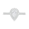 Thumbnail Image 3 of Vera Wang Love Collection 3/4 CT. T.W. Pear-Shaped Diamond Double Frame Engagement Ring in 14K White Gold