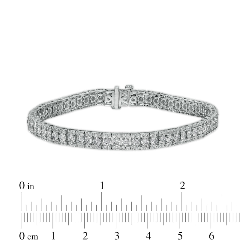 6 CT. T.W. Diamond Multi-Row Line Bracelet in 10K White Gold