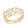 Thumbnail Image 0 of 1 CT. T.W. Certified Baguette and Round Diamond Multi-Row Anniversary Band in 14K Gold (I/SI2)