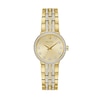 Thumbnail Image 1 of Ladies' Bulova Crystal Gold-Tone Watch with Champagne Dial and Cross Pendant Box Set (Model: 98X133)