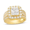Thumbnail Image 0 of 2-1/2 CT. T.W. Quad Princess-Cut Diamond Frame Bridal Set in 14K Gold (I/I2)