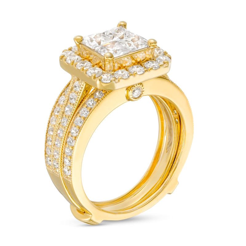 2-1/2 CT. T.W. Quad Princess-Cut Diamond Frame Bridal Set in 14K Gold (I/I2)