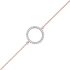 Thumbnail Image 0 of 1/10 CT. T.W. Diamond Lined Circle Bracelet in 10K Rose Gold - 7.25"