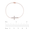 Thumbnail Image 3 of 1/8 CT. T.W. Diamond Sideways Cross Bracelet in 10K Rose Gold - 7.25"