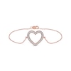 Thumbnail Image 1 of 1/8 CT. T.W. Diamond Lined Heart Bracelet in 10K Rose Gold - 7.25"