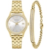 Thumbnail Image 1 of Ladies' Caravelle by Bulova Crystal Accent Gold-Tone Watch and Bracelet Box Set (Model: 44X101)
