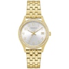 Thumbnail Image 2 of Ladies' Caravelle by Bulova Crystal Accent Gold-Tone Watch and Bracelet Box Set (Model: 44X101)