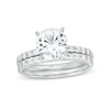Thumbnail Image 0 of 8.0mm White Lab-Created Sapphire Bridal Set in Sterling Silver