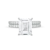 Thumbnail Image 3 of Emerald-Cut and Round White Lab-Created Sapphire Bridal Set in Sterling Silver