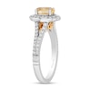 Thumbnail Image 1 of Enchanted Disney Belle Oval Citrine and 1/2 CT. T.W. Diamond Frame Split Shank Engagement Ring in 14K Two-Tone Gold