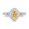 Thumbnail Image 3 of Enchanted Disney Belle Oval Citrine and 1/2 CT. T.W. Diamond Frame Split Shank Engagement Ring in 14K Two-Tone Gold