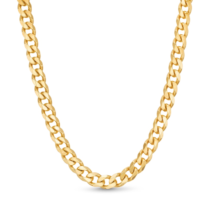 6.3mm Curb Chain Necklace in Solid 10K Gold - 18"