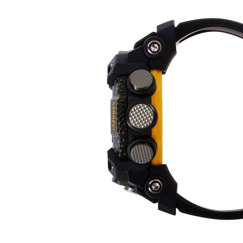 Men's Casio G-Shock MUDMASTER Yellow Carbon Fiber and Black Resin Strap Watch with Black Dial (Model: GGB100Y-1A)