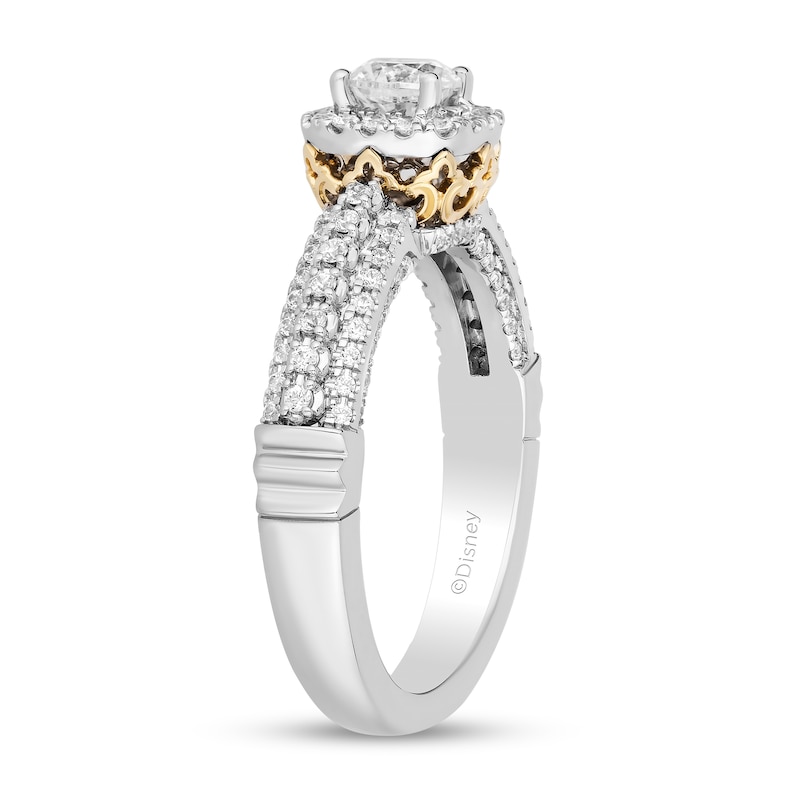 Collector's Edition Enchanted Disney 100th Anniversary 7/8 CT. T.W. Diamond Frame Engagement Ring in 14K Two-Tone Gold
