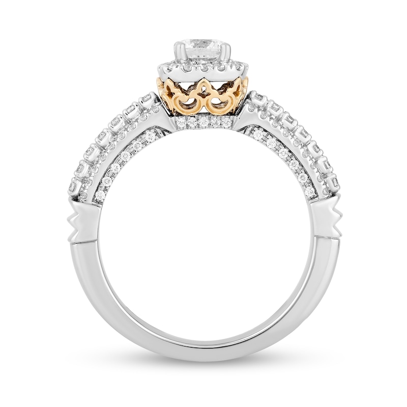 Collector's Edition Enchanted Disney 100th Anniversary 7/8 CT. T.W. Diamond Frame Engagement Ring in 14K Two-Tone Gold