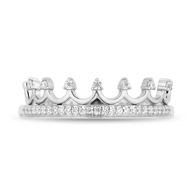 Collector's Edition Enchanted Disney 100th Anniversary 1/5 CT. T.W. Diamond Castle Ring Set in Sterling Silver