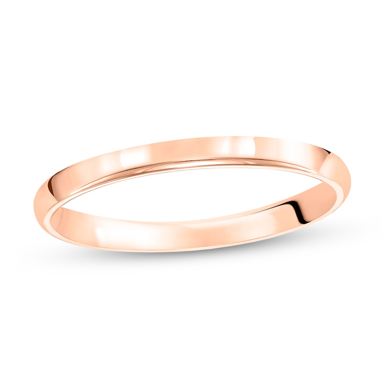 2.0mm Engravable Low Dome Comfort-Fit Wedding Band in 14K Rose Gold (1 Line)