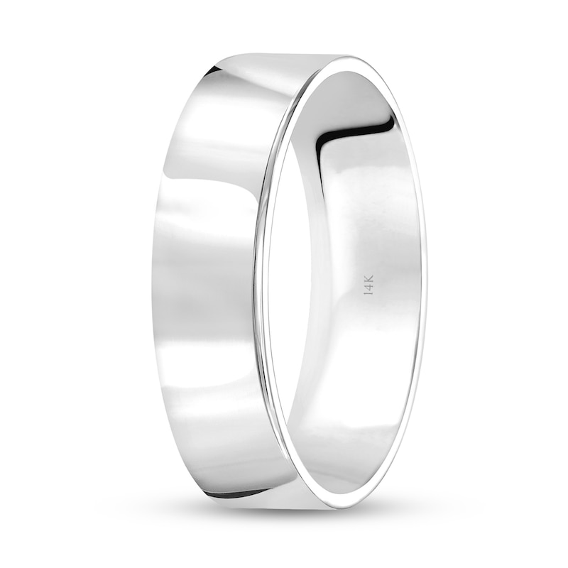 6.0mm Engravable Flat Anniversary Band in 14K White Gold (1 Line)