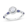 Thumbnail Image 0 of Vera Wang Love Collection 3/4 CT. T.W. Diamond and Marquise Blue Sapphire Engagement Ring in 14K White Gold