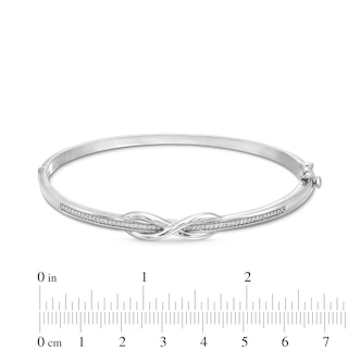 1/5 CT. in | Diamond Zales Silver Infinity Overlay Bangle Sterling T.W