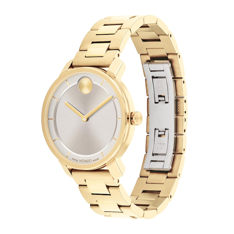 Ladies' Movado Bold® Access Gold-Tone Watch with Grey Dial (Model: 3601080)
