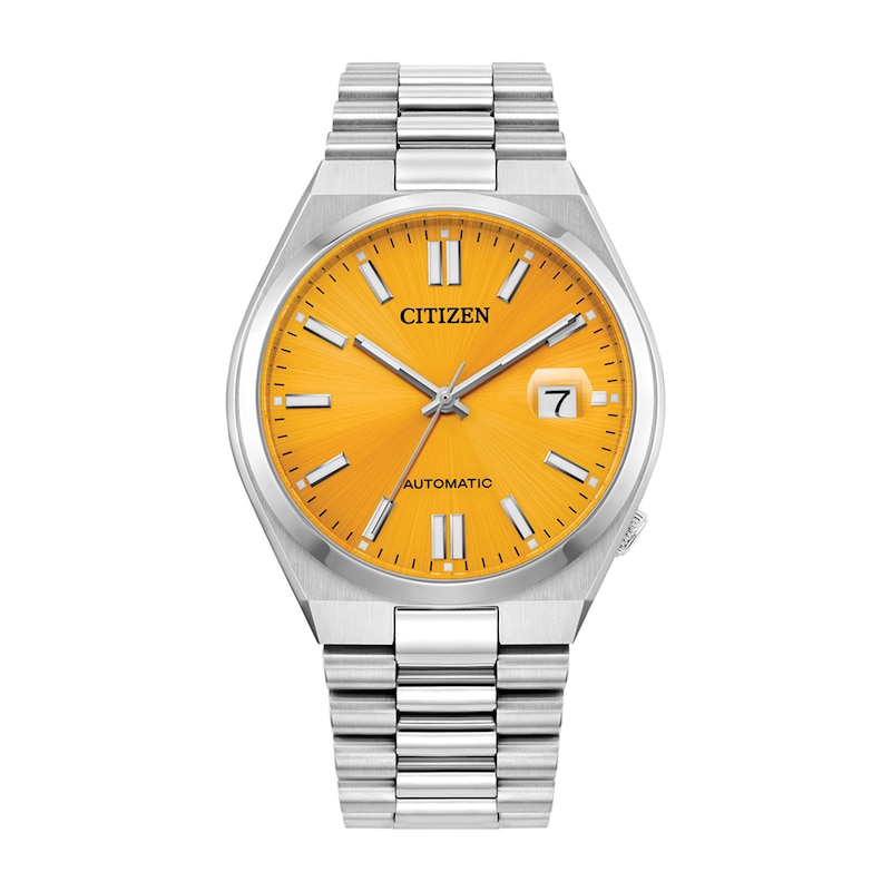 Men's Citizen Tsuyosa Collection Automatic Watch with Yellow Sunray Dial (Model: NJ0150-56Z)