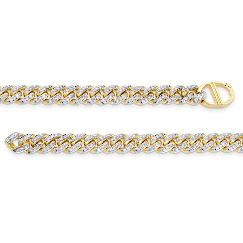 Zales x Alessi Domenico 2-1/3 CT. T.W. Diamond Miami Cuban Chain Bracelet in 18K Gold - 9"